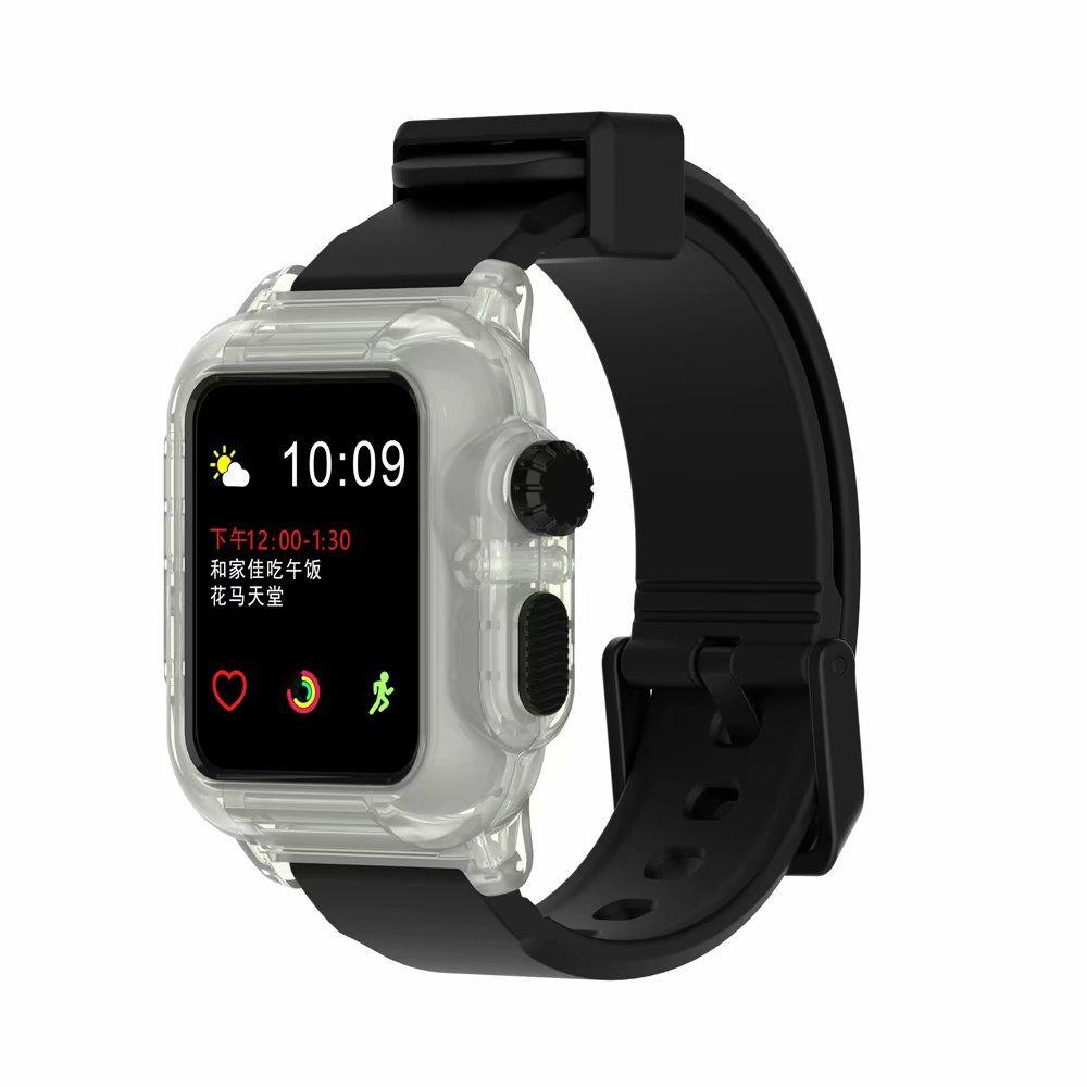Luminous Sport case+Strap For Apple Watch band apple watch 4 3 5 44mm/40mm/42mm waterproof Iwatch band Bracelet case  cover