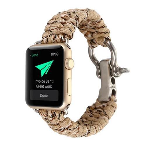 Woven Nylon Rope strap For Apple watch band apple watch 5 4 3 band 44mm 42mm 38mm 40mm iWatch band Survival Outdoor WatchBand