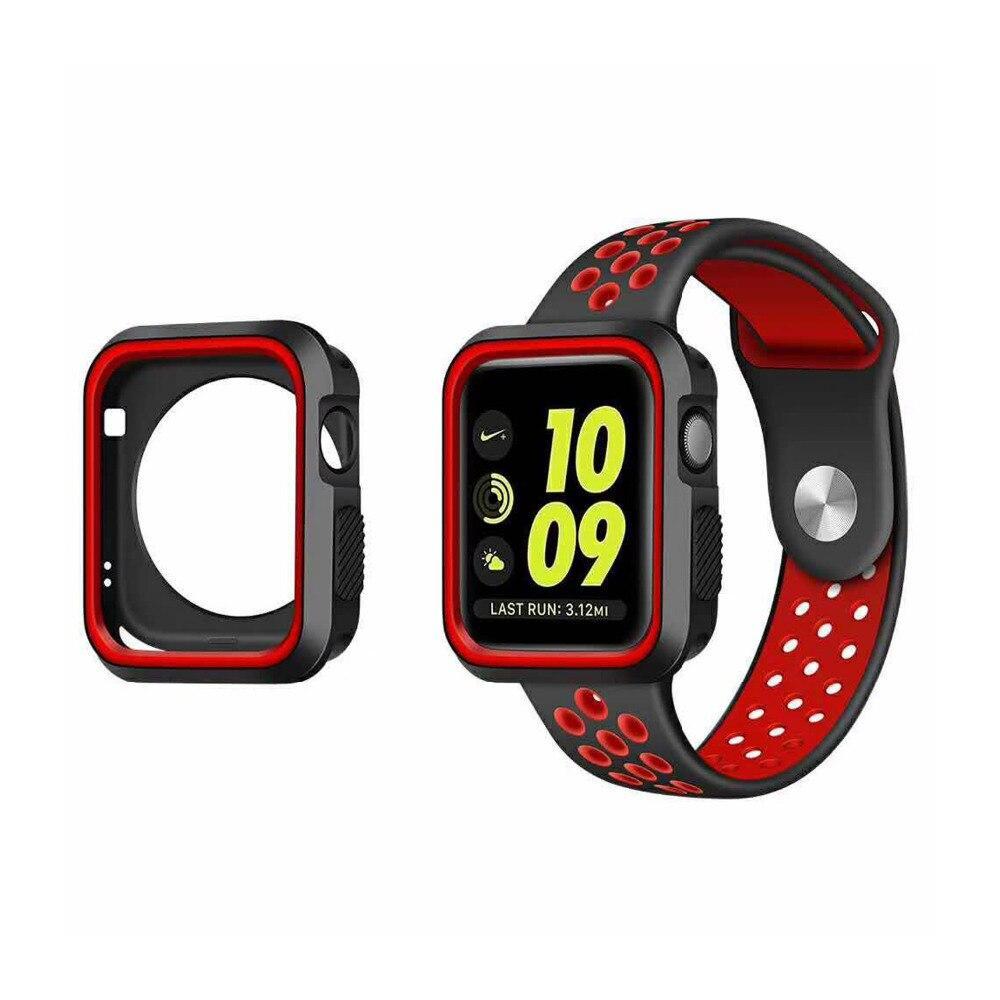 silicone strap+case For Apple watch band apple watch 5 4 3 band 44mm/40mm iwatch 5 4 3 42mm/38mm Bracelet watchband case cover