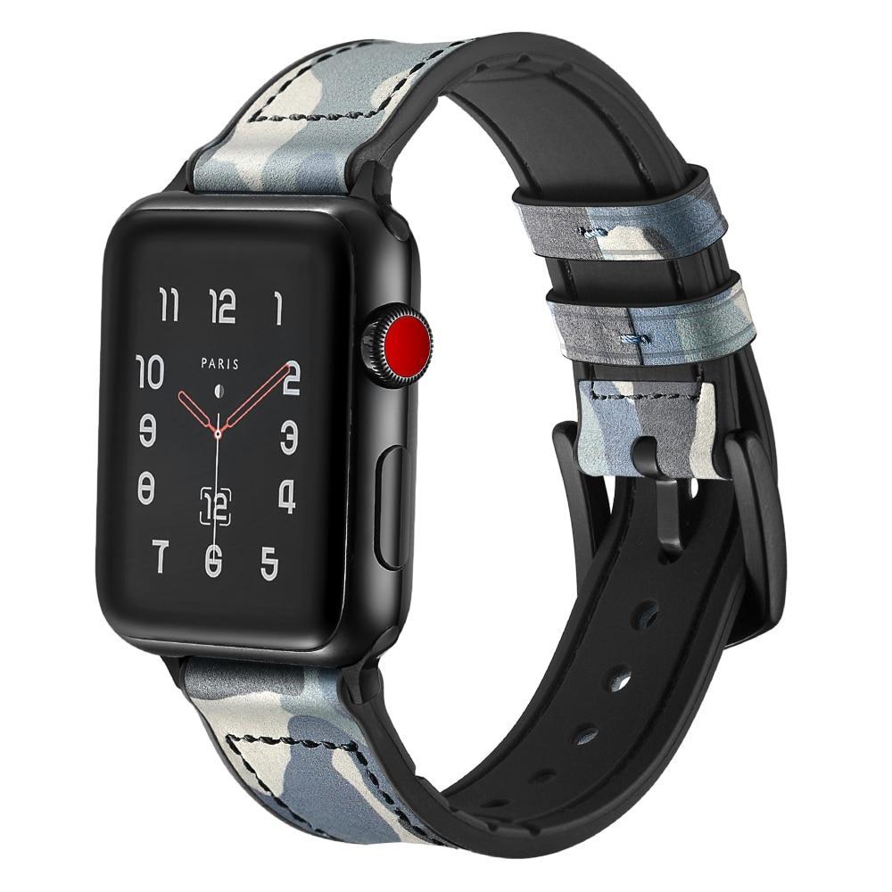 Silicone Leather strap For Apple watch band apple watch 4 3 44mm 40mm  iwatch band series 4/3/2/1 42mm 38MM camouflage bracelet