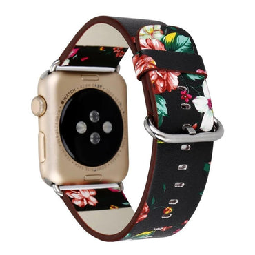 Leather strap For Apple Watch  band apple watch 5 4 3 band 44mm/40mm correa iwatch band 42mm/38mm Floral Printed  Bracelet belt
