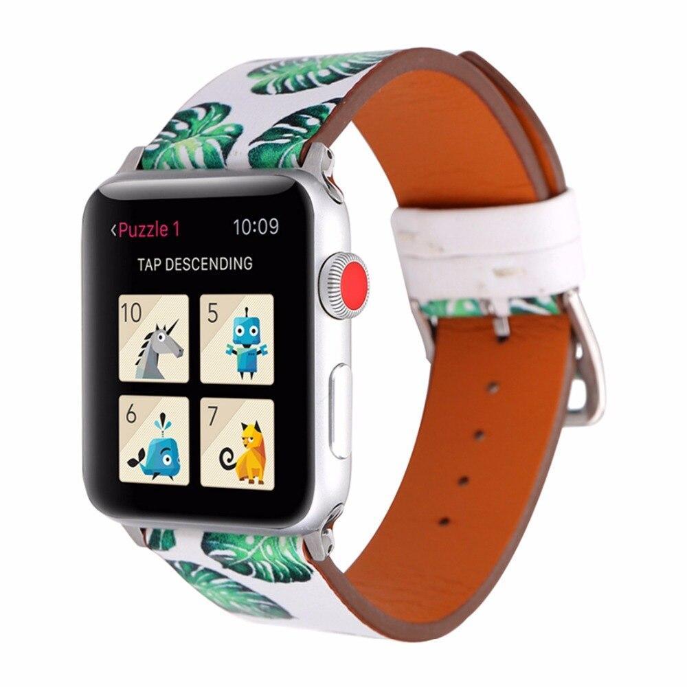 Genuine Leather For Apple Watch band 38MM/42MM iwatch series 3/2/1 flower wrist bands bracelet Belt watchband straps