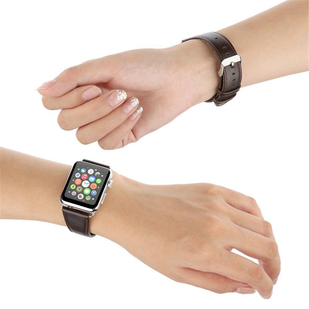 Leather Band For Apple Watch series 4 44mm 40mm strap correa iwatch 3 2 1 42mm/38mm Crazy Horse Wrist bracelet belt