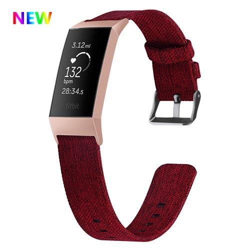 Canvas strap for fitbit charge 3 band replacement watchband Solid color wrist bracelet belt for fitbit charge3 new watchband