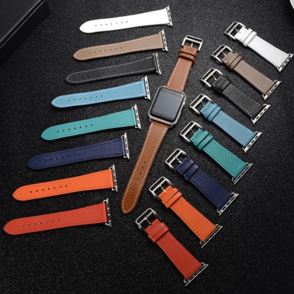 Genuine Leather strap For Apple Watch band apple watch 4 3 band 42mm/38mm 44mm/40mm iwatch  Single Tour Bracelet watchband belt