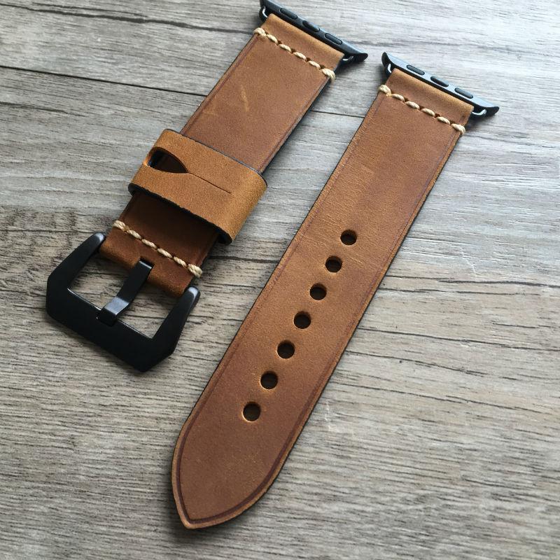 Genuine Leather strap For Apple watch band pulseira apple watch 5 4 3 42mm 38mm iwatch band 44mm 40mm correa watch Accessorie