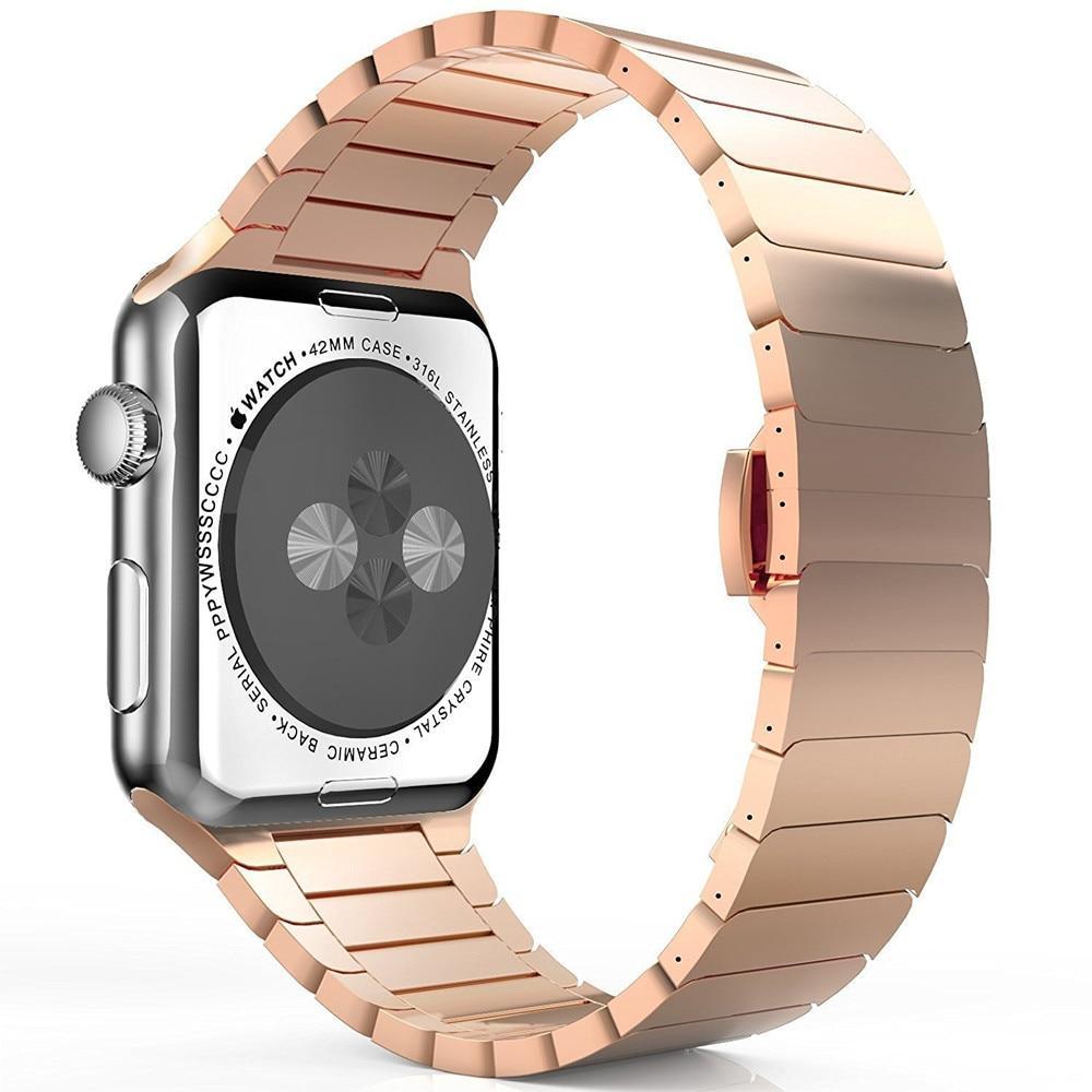 Link bracelet strap For Apple watch band 44mm 42mm iwatch 4/2/1 40mm/38mm butterfly loop wrist bracelet watchband belt