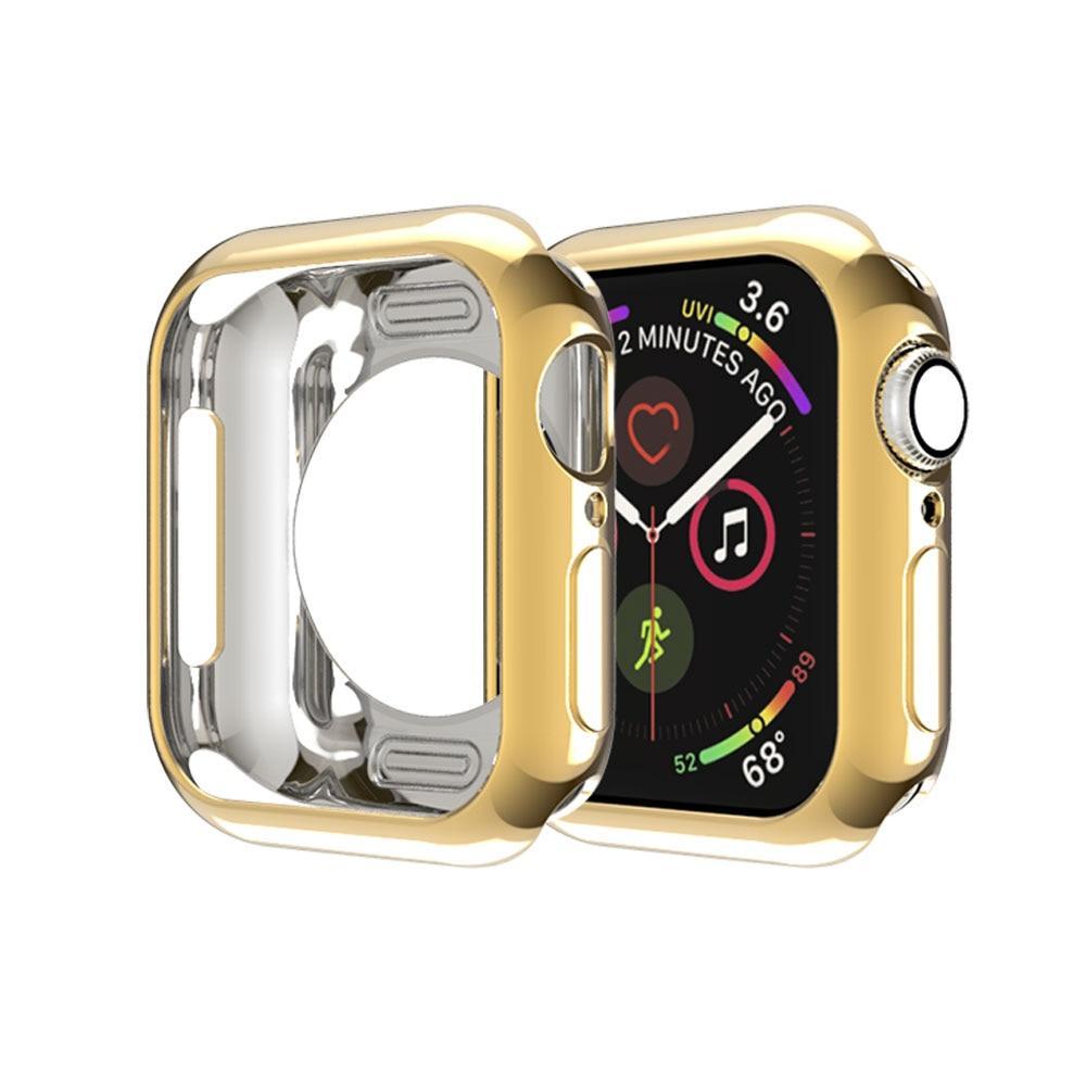 Case cover For Apple watch 4 5 case 44mm 40mm iwatch case series 4 plated TPU Protective Cover Flexible Silicone protection case