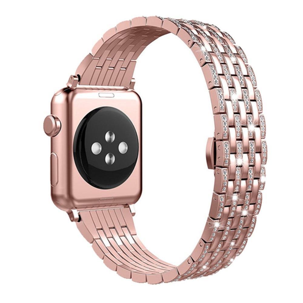 butrery Loop Diamond strap For Apple watch band 44mm/42mm stainless steel iwatch 4 3 2 1 38mm/40mm wrist bracelet belt
