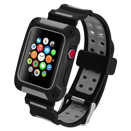 silicone Sport strap For Apple watch band 42mm 38mm iwatch 3/2/1 waterproof protective cover wrist watchband belt & case