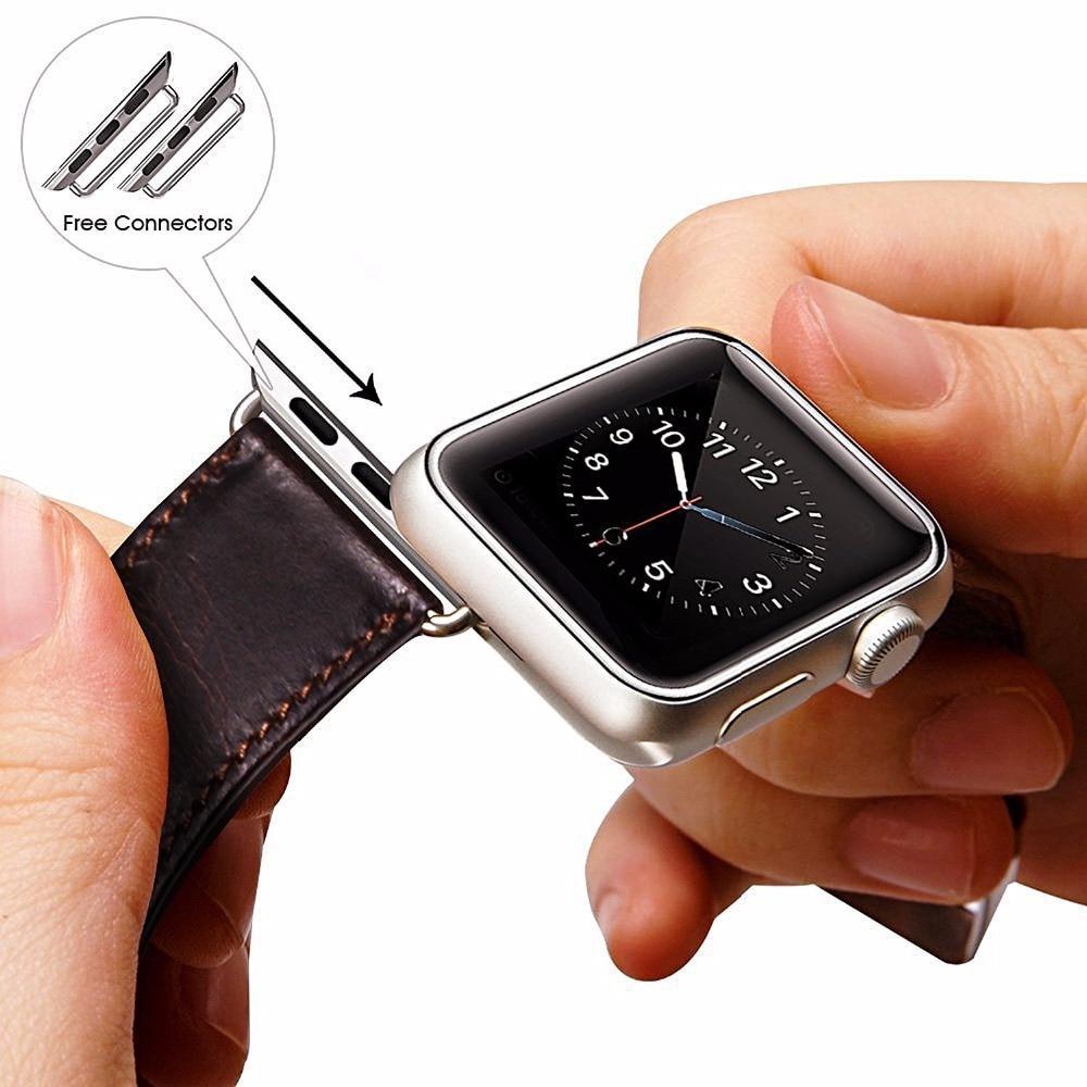 Genuine Leather strap For Apple Watch band 42mm(44mm)/38mm(40mm) iwatch 4 3 2 1 Crazy horse wrist bracelet watchband