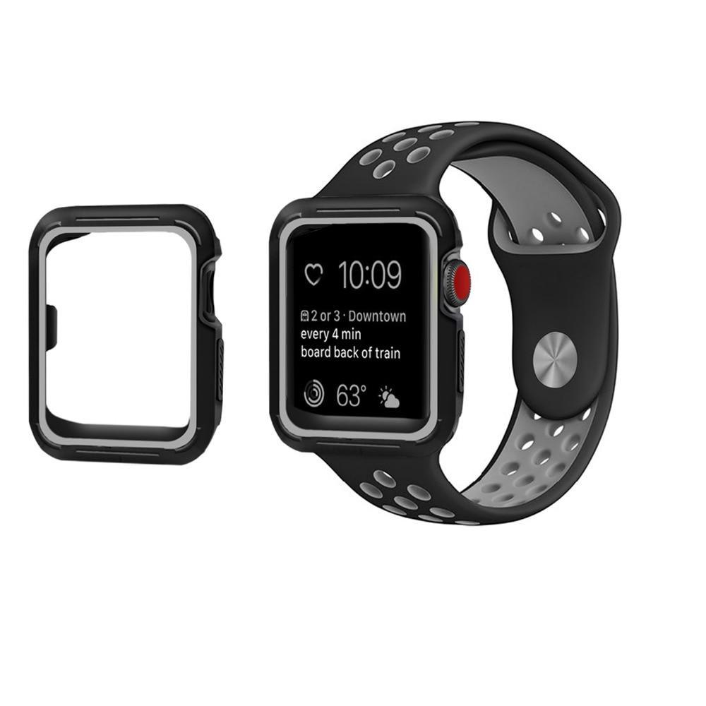 silicone Sport band & Case For Apple Watch 42mm 38mm strap iwatch nike 3/2/1 wristband Bracelet Protective cover belt