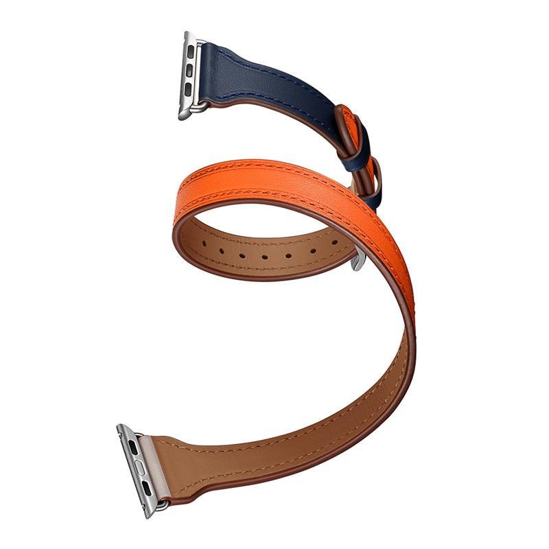 Genuine Leather Strap For Apple Watch 4 Band 42mm 44mm Iwatch band 38mm 40mm Double Tour Wrist Bracelet belt series 2 1