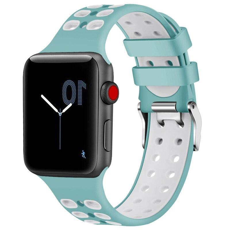 Sport Strap For Apple Watch band 44mm 40mm Silicone Iwatch Series 3/2/1 Wrist band Bracelet Rubber Watchband Accessories