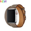 Double tour Leather strap For apple watch band apple watch 5 4 3 band 40mm 44mm correa iwatch 5 42mm 38mm watchband belt