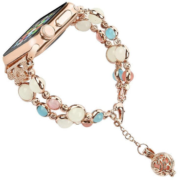 Luminous agate strap For Apple watch band apple watch 5 4 3 band 40mm 44mm iwatch band 5 4 3 38mm 42mm Woman pearl bracelet belt