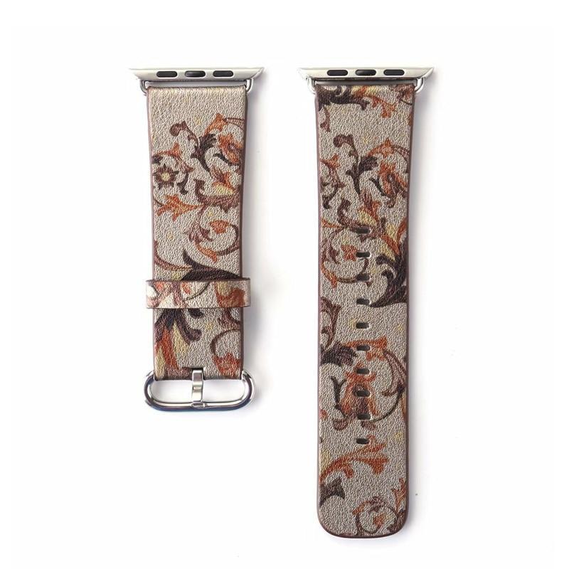 leather strap For Apple Watch band 42mm 38mm iwatch series 3 2 1 Vintage Flower Print wrist bands bracelet straps belt