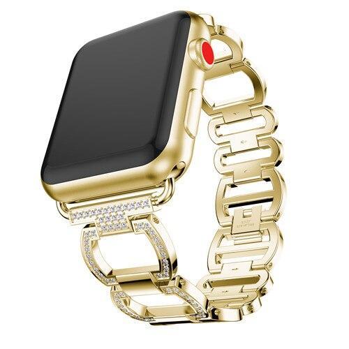 Stainless Steel Strap For Apple Watch Band apple watch 5 4 3 band 44mm/40mm Diamond correa iWatch 5 42mm/38mm bracelet watchband
