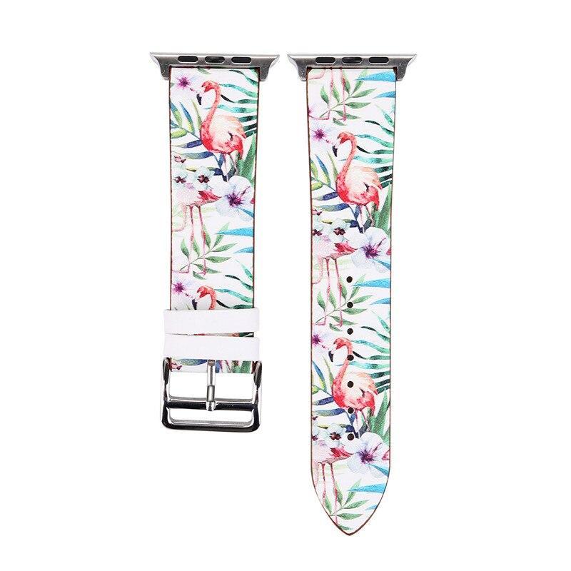 Leather Strap For Apple watch band 42mm 38mm iwatch series 3 2 1 Floral pattern Design Bracelet Wrist belt watchband