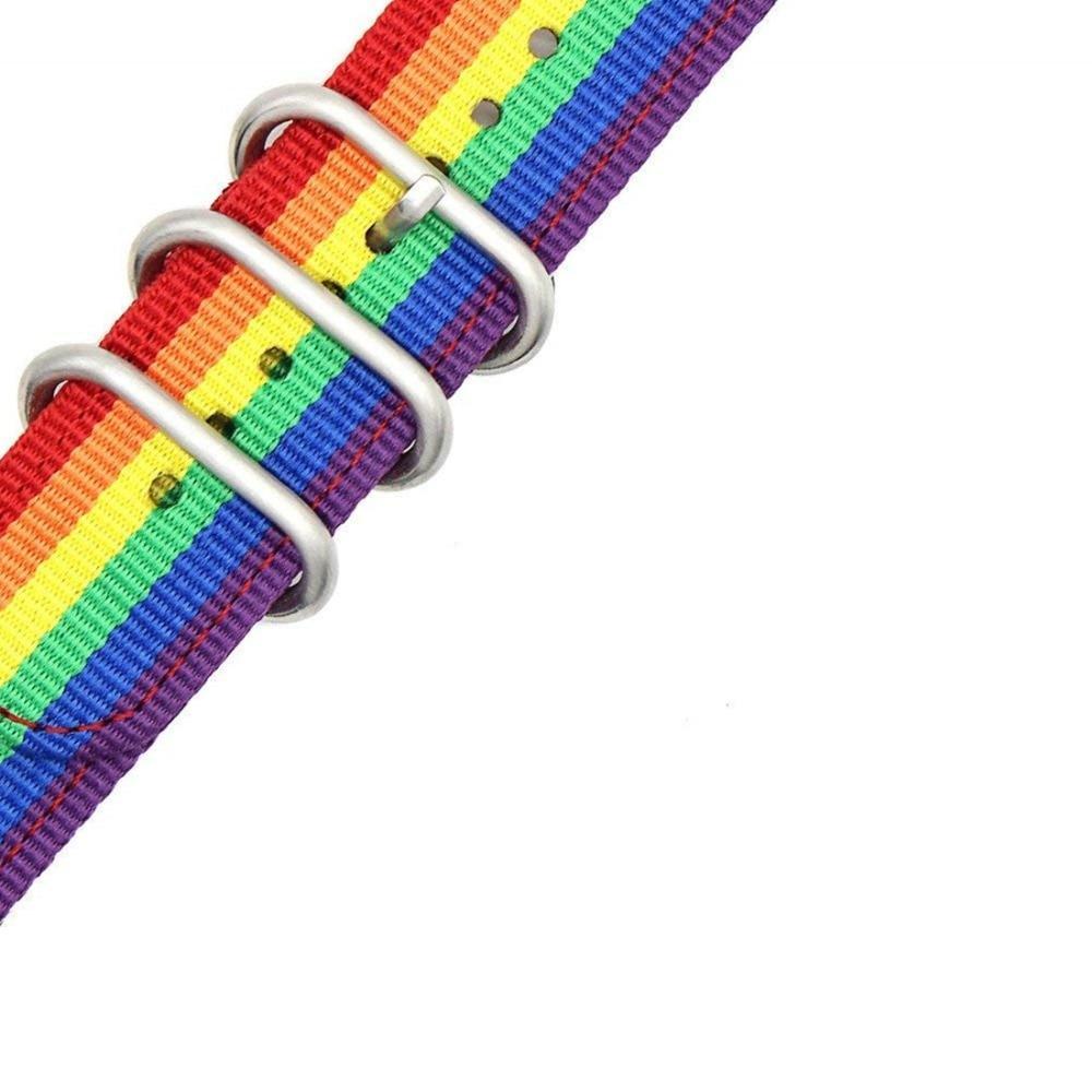 Nato strap For Apple Watch band 42MM/38MM iwatch band 3/2/1 44mm 40mm rainbow bracelet Woven Nylon apple watch 4 3 belt
