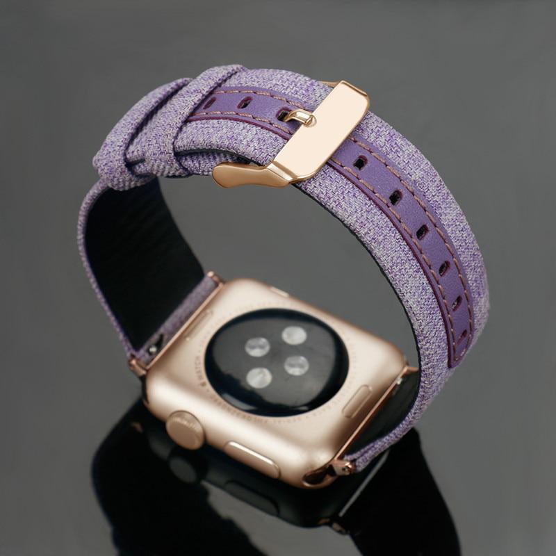 Canvas Leather strap For Apple watch band apple watch 5 4 3  44mm 40mm 42mm 38mm Iwatch series 5 4 3 correa bracelet watchband