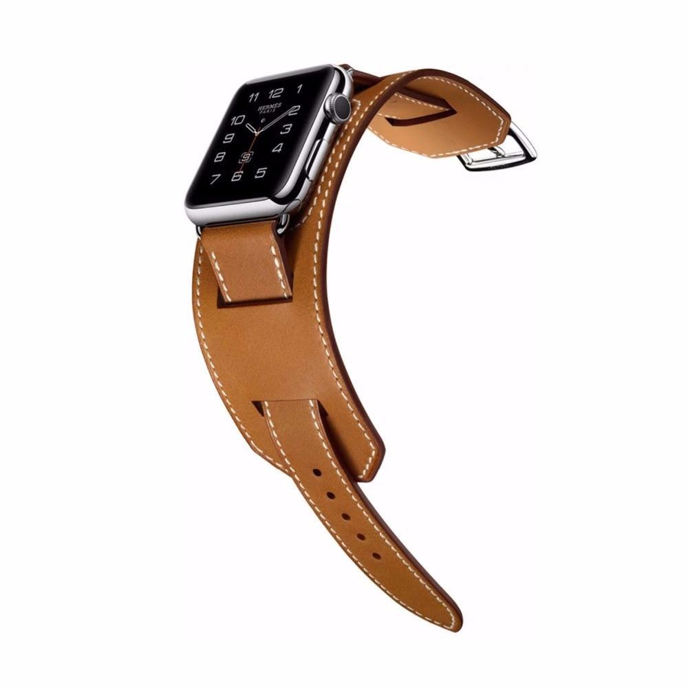 Leather cuff strap For apple watch band apple watch 5 4 3 42mm 38mm iwatch band 44mm/40mm bracelet belt watchband