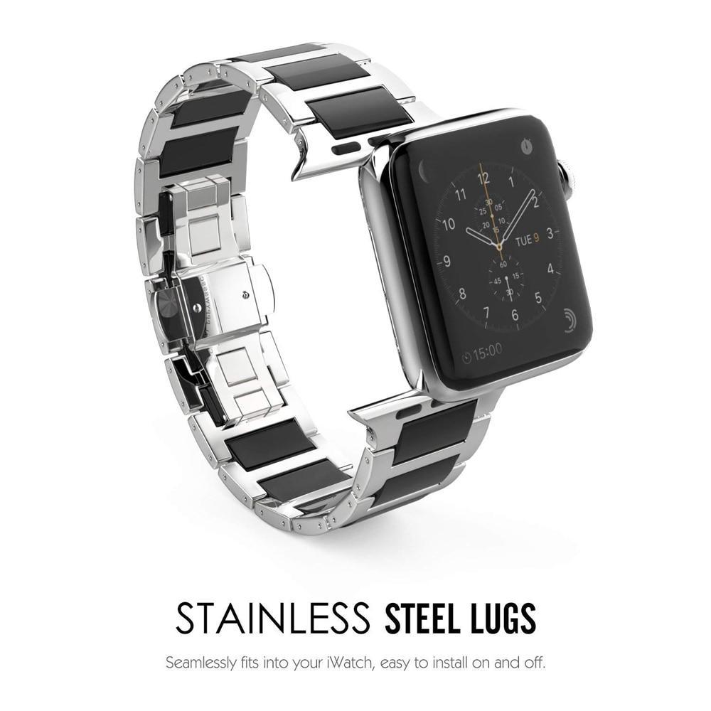 Stainless Steel Strap For Apple watch band 5 4 44m 40mm iWatch Series 5/4/3/2/1 42MM/38MM Ceramic  Link Bracelet belt correa