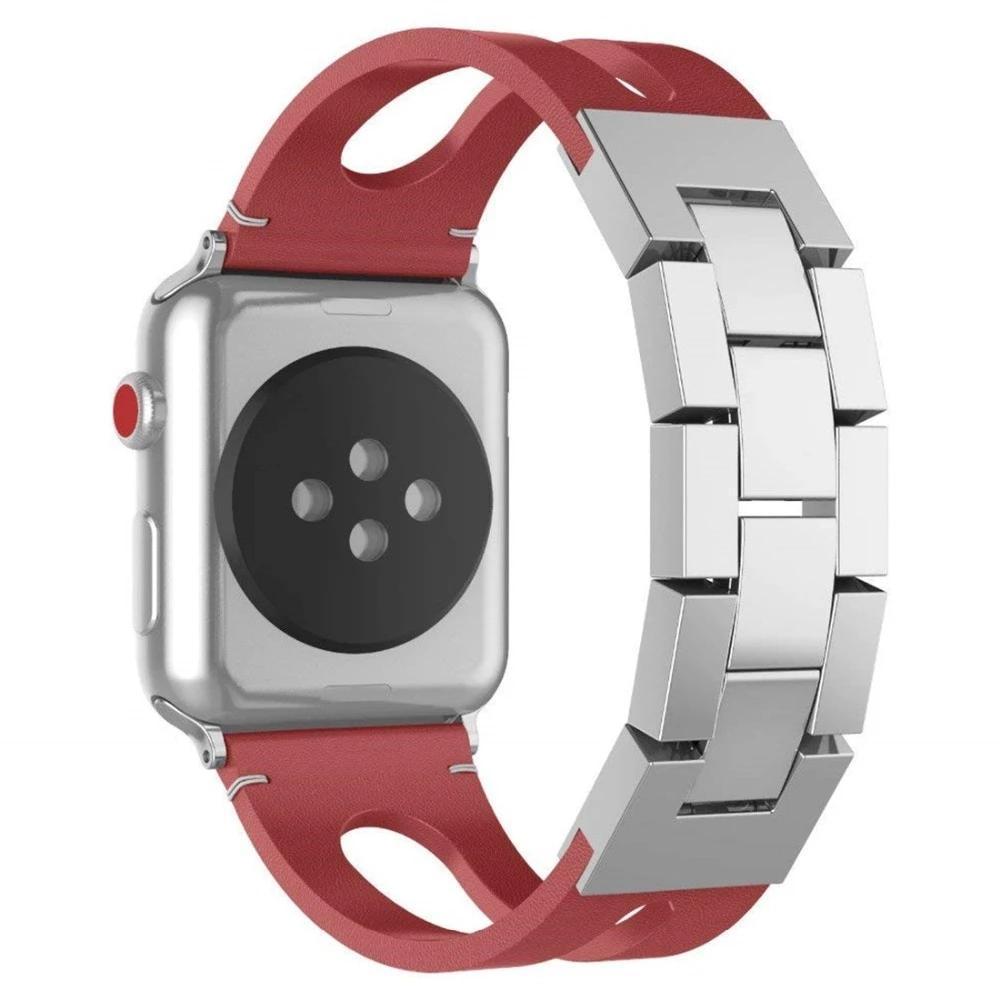 Sport Leather strap For Apple Watch band iwatch series 4 3 2 1 44mm(42mm)/40mm(38m) stainless steel clasp wrist bracelet