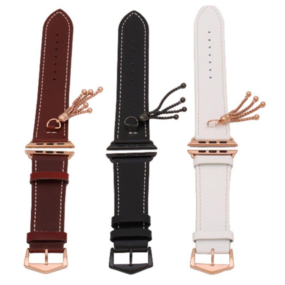 Leather strap For Apple Watch 4 band 44mm/40mm iwatch series 3 2 1 42MM/38MM Ornaments wrist bracelet watchband belt