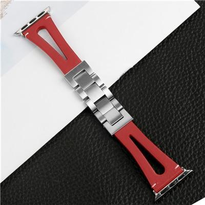 Sport Leather strap For Apple Watch band iwatch series 4 3 2 1 44mm(42mm)/40mm(38m) stainless steel clasp wrist bracelet