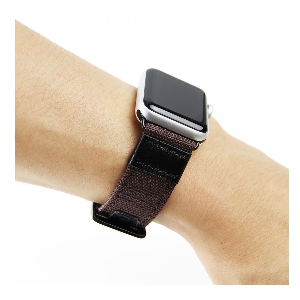 canvas Leather Strap For Apple Watch band apple watch 5 4 3 band 44mm/40mm iwatch 5 42mm/38mm Wove Nylon bracelet watchband belt