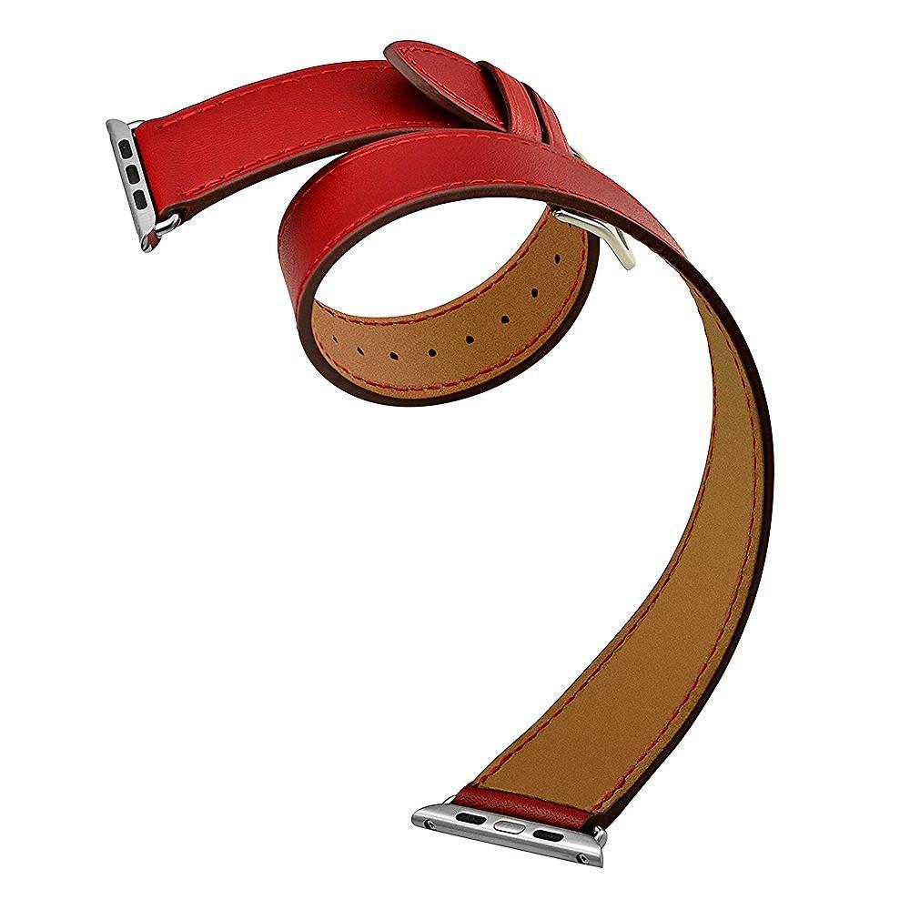 Double tour Leather strap For apple watch band apple watch 5 4 3 band 40mm 44mm correa iwatch 5 42mm 38mm watchband belt