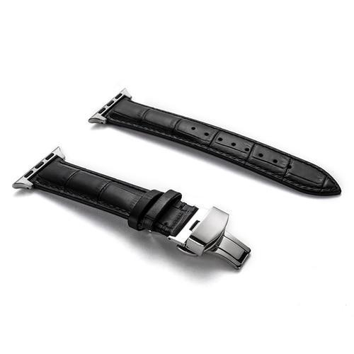 Leather strap For Apple watch band 4 44mm 40mm Butterfly buckle bands Iwatch series 3 2 1 42mm 38mm bracelet wrist belt