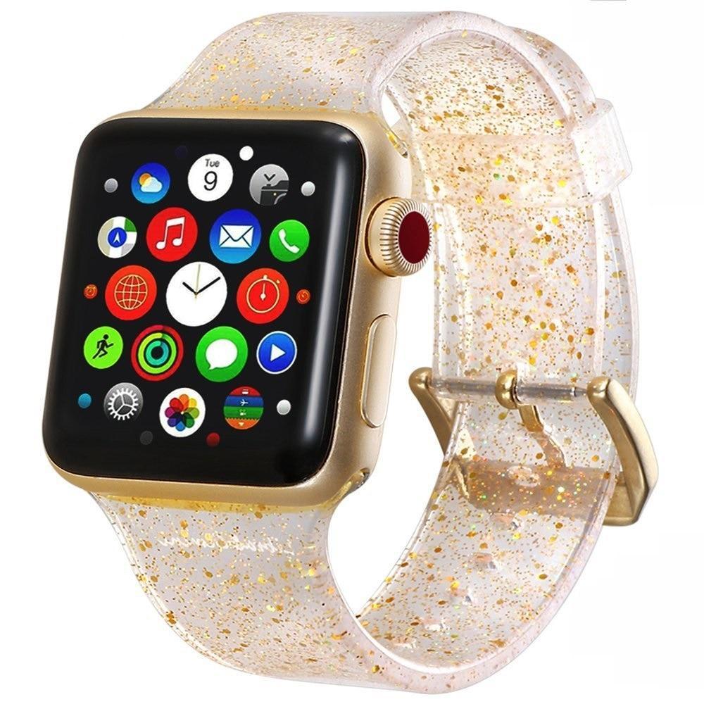 Glitter Strap for Apple Watch Band pulseira Apple Watch 5 4 3 correa 40mm 44mm iwatch band 38mm 42mm Silicone Bracelet watchband