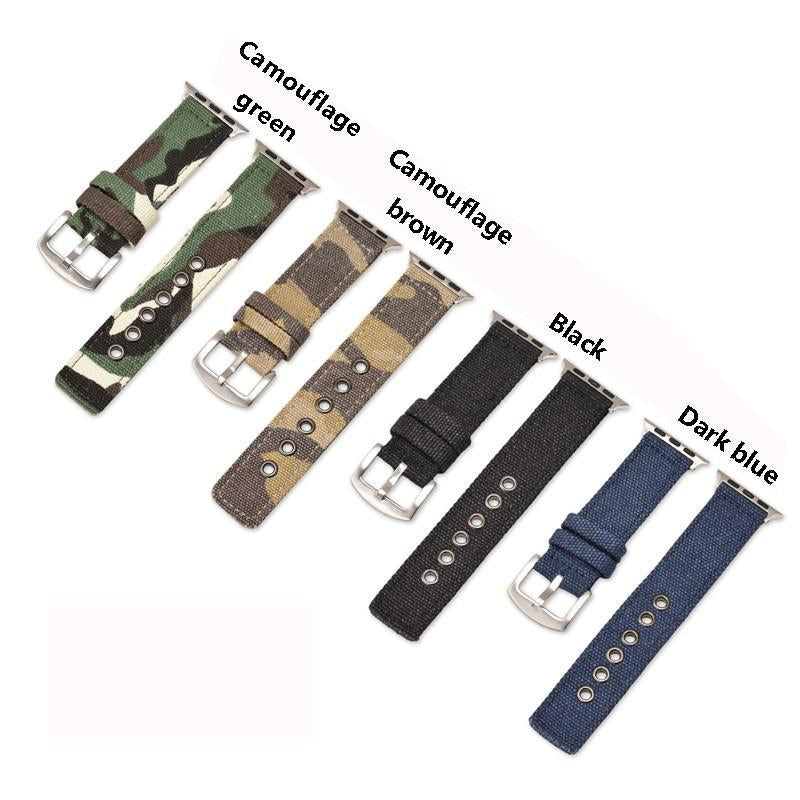 Sport Nylon strap for apple watch 4 band 44mm 40mm correa iwatch series 3 2 1 42mm 38mm Camouflage canvas wrist bracelet belt