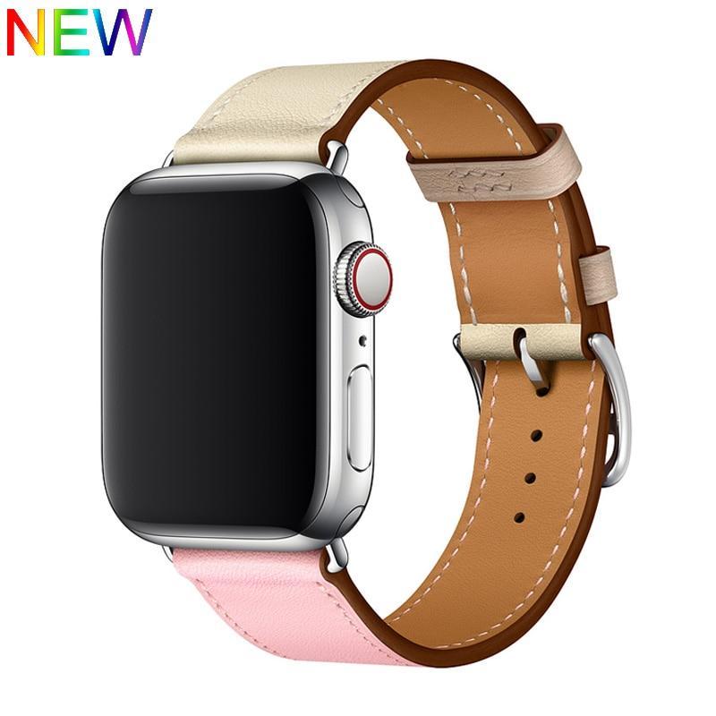 Leather Strap For Apple Watch band herm Pulseira apple watch 5 4 3 44mm 40mm  iwatch band 42mm 38mm correa watchband bracelet