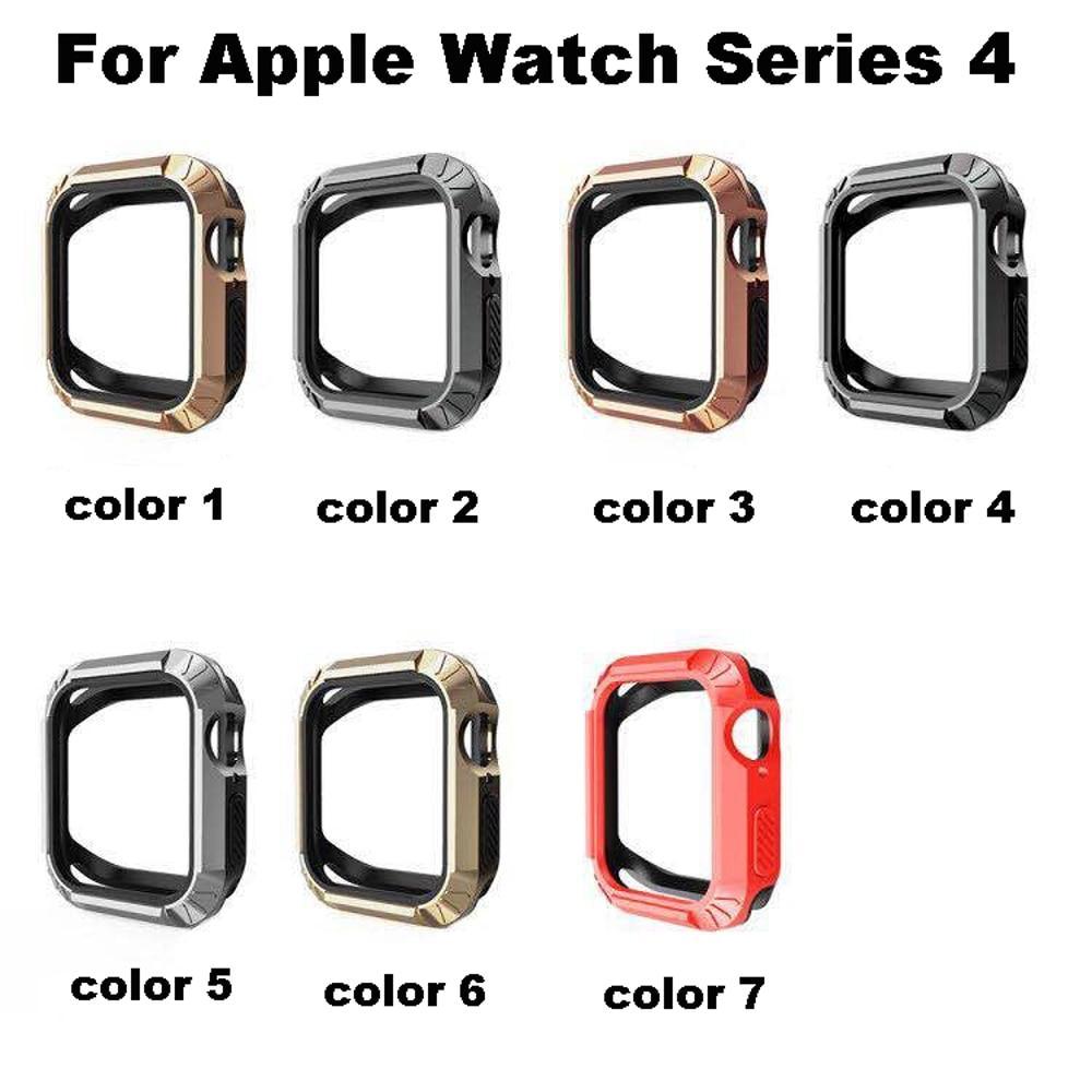 Silicone Cover Case For Apple Watch 4 5 band apple watch case 44MM 40MM iwatch band series 4 full coverage Anti-fall bumper