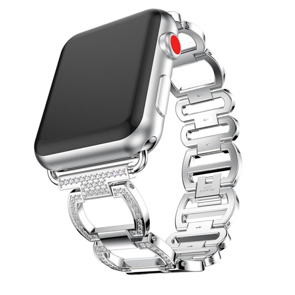 Diamond Strap For Apple Watch Band apple watch 5 4 3 band 44mm/40mm Stainless Steel correa iWatch 42mm/38mm wrist bracelet belt