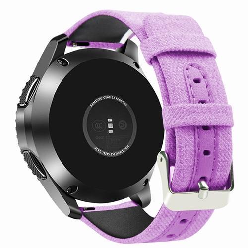 Nylon+Leather Gear s3 frontier Strap for Samsung Galaxy Watch 46mm huawei watch gt strap 22mm watch Band Canvas Belt