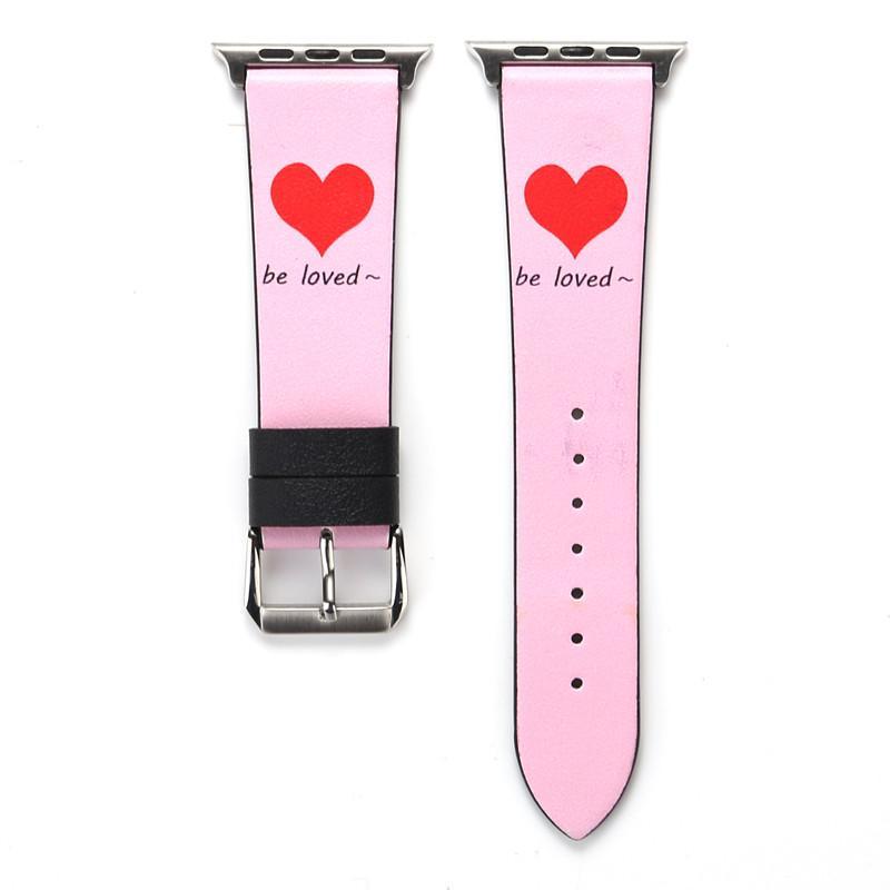 Genuine Leather strap For Apple watch band 42mm 38mm iwatch series 3 2 1 love Heart wrist bands belt corrrea Accessories