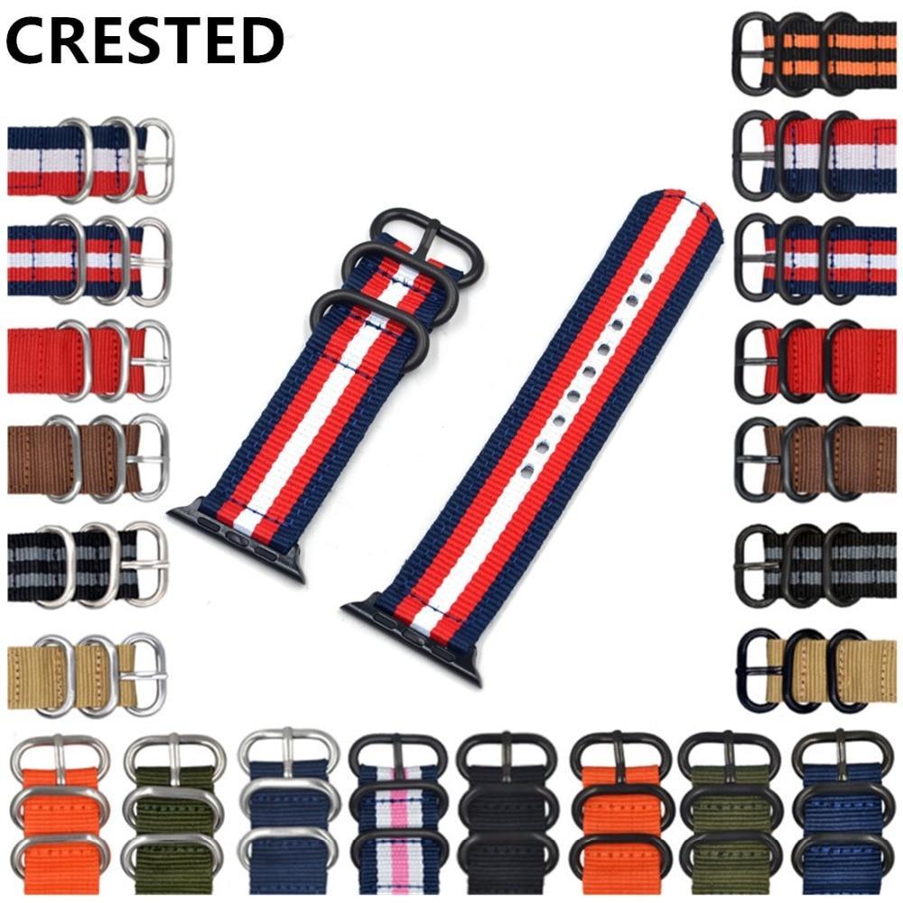 Nato strap For Apple watch band apple watch 4 3 5 band 44mm 40mm 42mm 38mm iwatch band correa woven nylon Bracelet Watchband