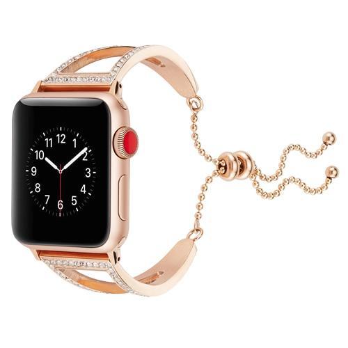 Crystal Diamond Strap For Apple Watch 4 Band 44mm 40mm Stainless Steel Iwatch Series 3 2 1 42mm/38mm wrist Bracelet belt