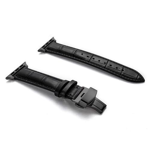 Leather strap For Apple watch band 4 44mm 40mm Butterfly buckle bands Iwatch series 3 2 1 42mm 38mm bracelet wrist belt