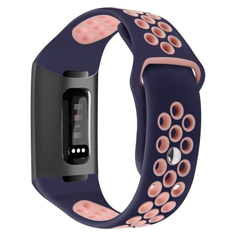 Sport silicone strap For Fitbit charge3 bracelet replacement watch band two-color nike silicone band Breathable comfort