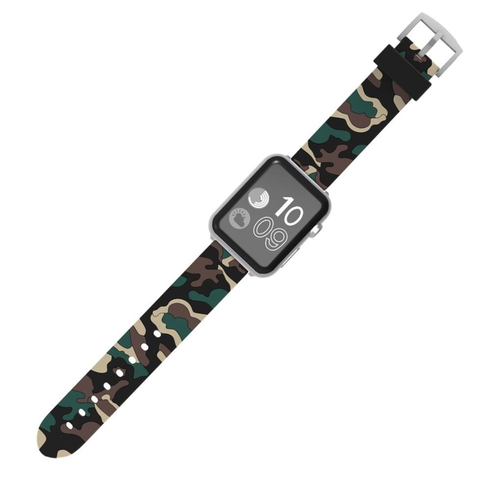 Sport silicone strap For Apple watch band 42mm 38mm Iwatch series 3 2 1 Camouflage wrist bands bracelet watchband belt