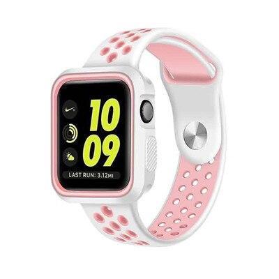 silicone strap+case For Apple watch band apple watch 5 4 3 band 44mm/40mm iwatch 5 4 3 42mm/38mm Bracelet watchband case cover