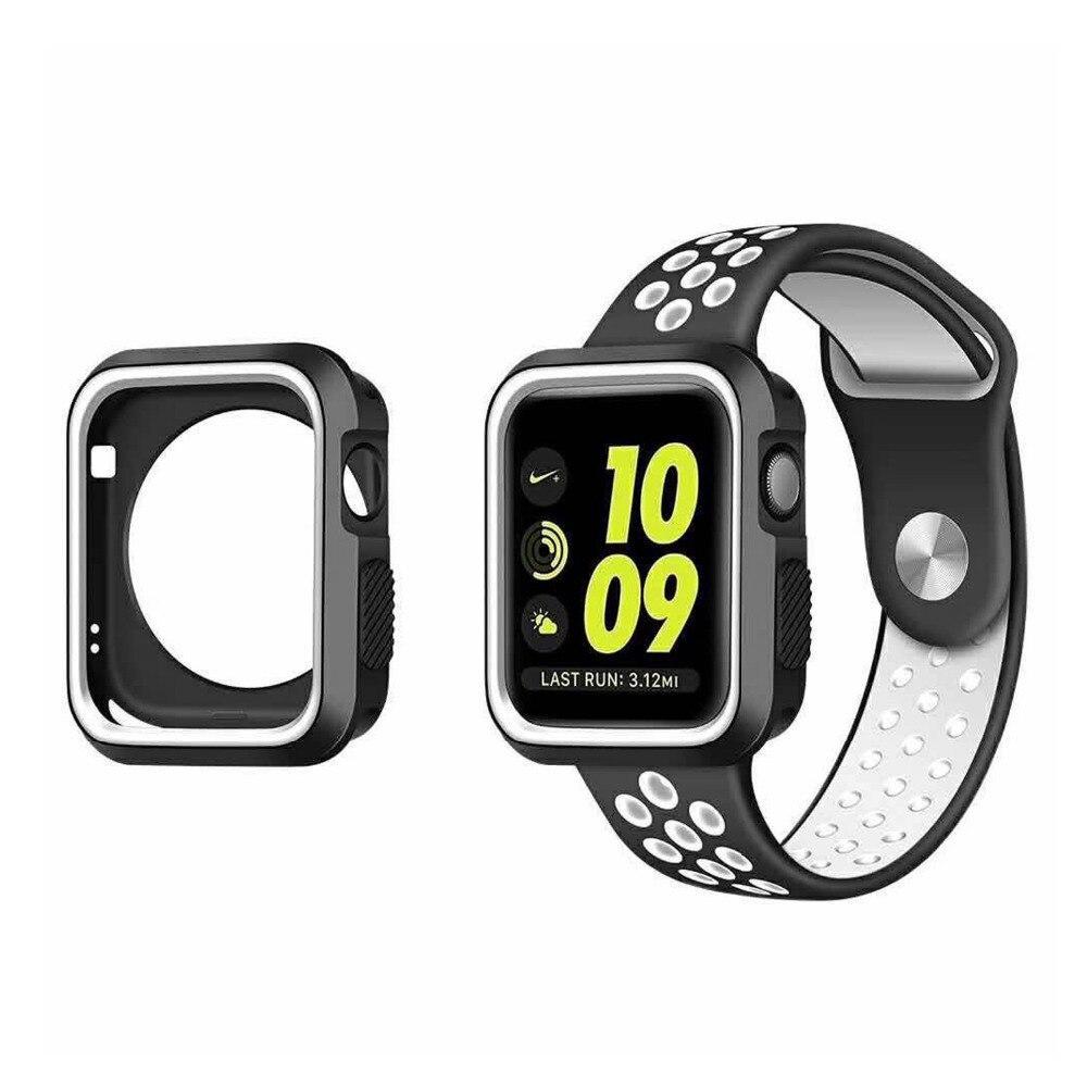 silicone strap+case For Apple watch band apple watch 5 4 3 band 44mm/40mm iwatch 5 4 3 42mm/38mm Bracelet watchband case cover