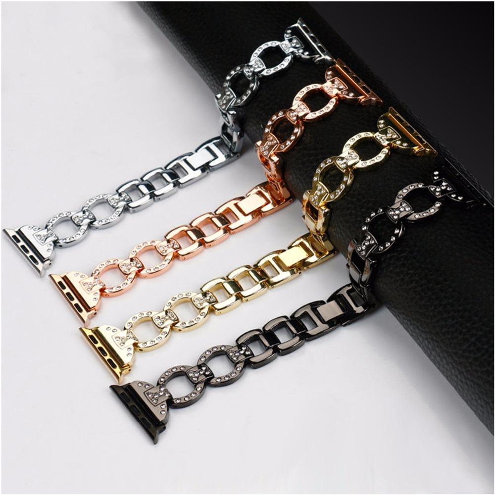 Diamond Strap For Apple Watch band apple watch 4 3 band 44MM 40MM/42mm 38mm iwatch series 4/3/2/1 Stainless Steel Bracelet belt