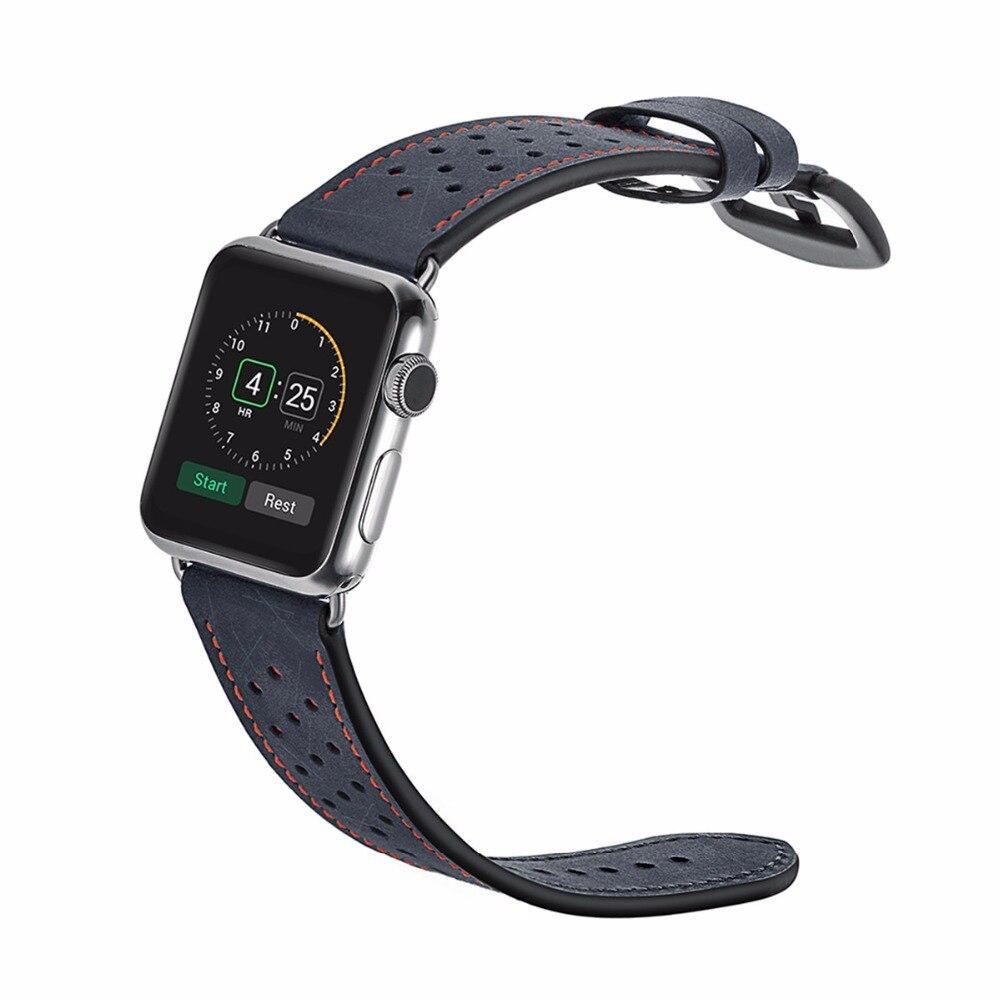 Genuine Leather strap For Apple Watch band apple watch 4 3 5 44mm/40mm correa iwatch band 42mm/38mm bracelet Crazy Horse belt
