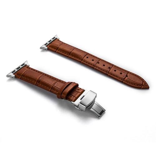 Leather strap For Apple watch band 4 44mm 40mm Butterfly buckle bands Iwatch series 3 2 1 42mm 38mm bracelet wrist belt